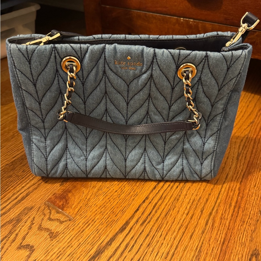Kate Spade Denim Blue Quilted Shoulder Bag